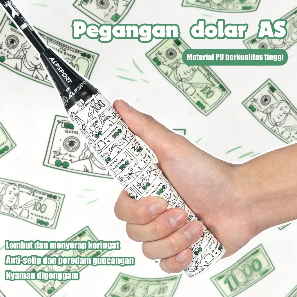 ALPSPORT New YHSJ USD Dollar 3PCS Perekat Pegangan Raket Badminton Perekat Racket Grip Tape Super Le