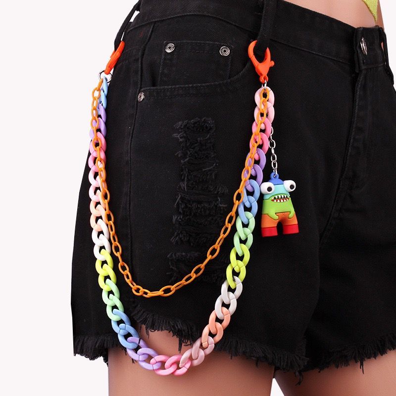 Pants Chain Rainbow Monster /Aksesoris Celana Rantai Kekinian