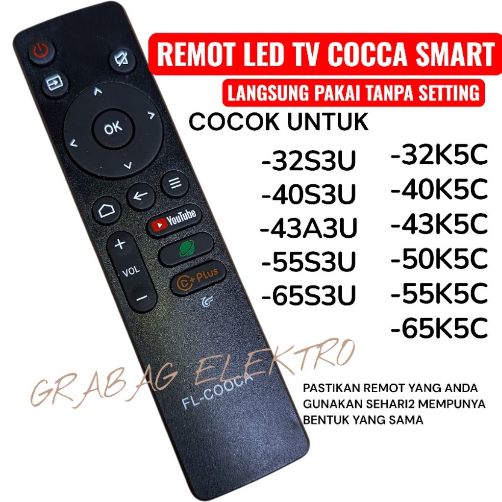 REMOT COCCA TV REMOT COCCA SMART LANGSUNG PAKAI TANPA SETTINGS