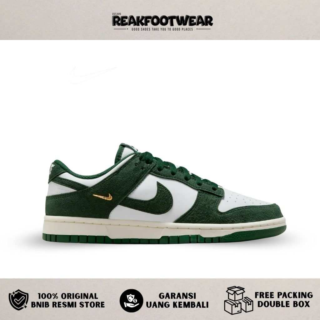 Nike Dunk Low Gorge Green Gold Mini Swoosh 100% Authentic - IB4417-100