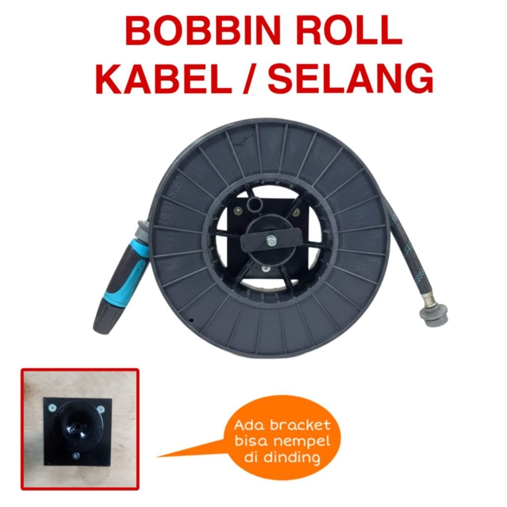 Gulungan Kabel Bobbin Roll Selang Bisa Nempel Tembok Bracet Bobbin