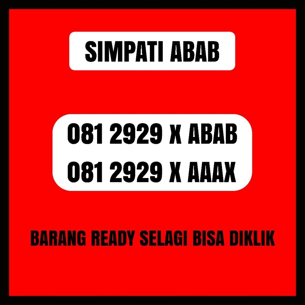 Nomor cantik simpati 2929 ABAB