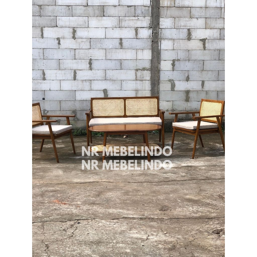 Set Meja Tamu Minimalis Rotan Jati Meja Tamu Rotan Jati Kursi Tamu Rotan Minimalis Jati