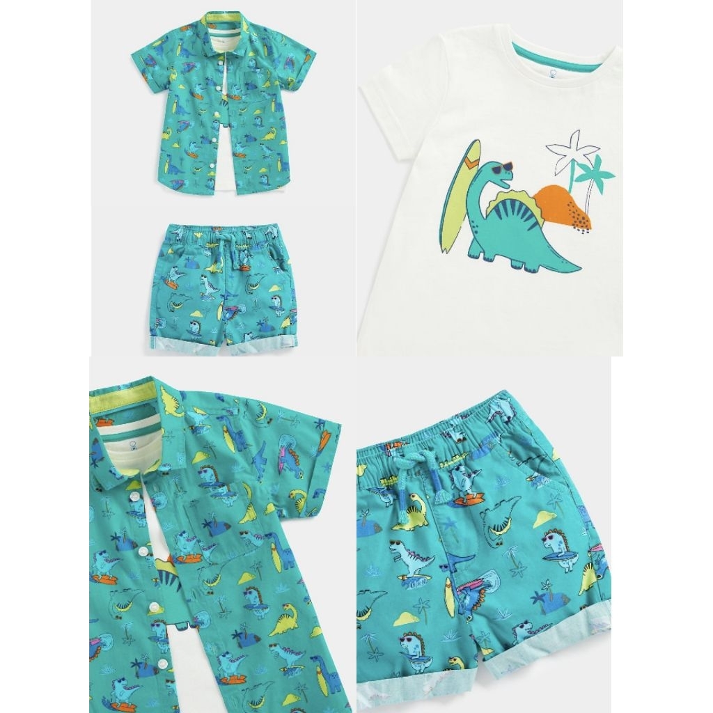 READY MOTHERCARE SALE UP TO 70% SET KEMEJA DINO 18-24M