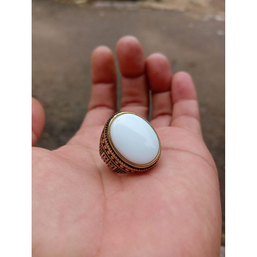 Batu akik yaman abyad ( Real pict)