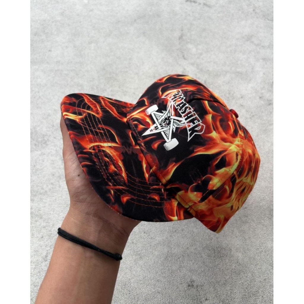 Thrasher inferno snapback cap flames