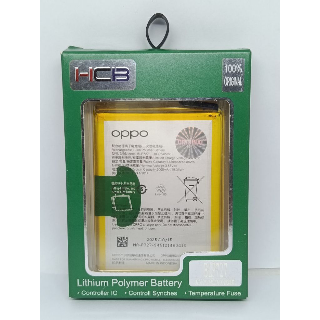 BATRE BATERAI HCB BLP727 HADPONE HP OPPO A5 2020 DAN OPPO A9 2020 ORI 100% ORIGINAL