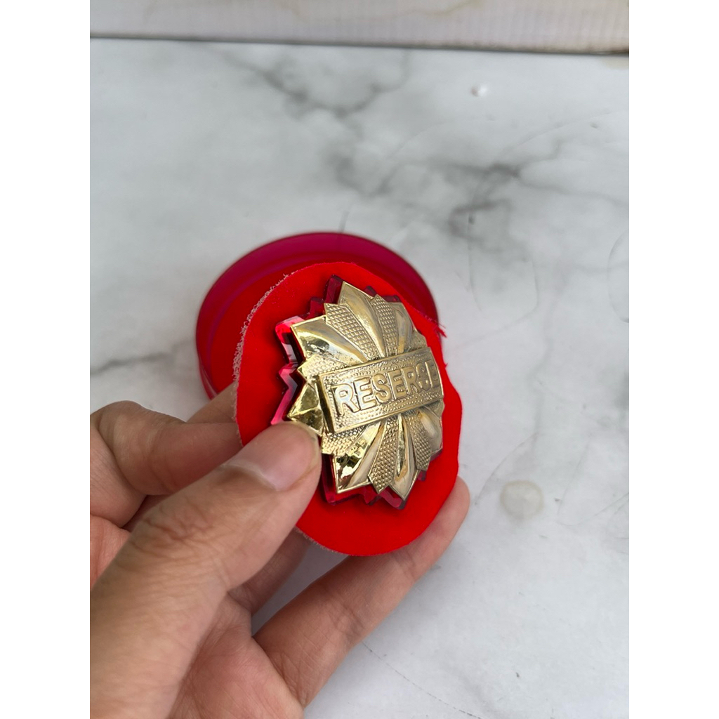 PIN RESKRIM BINTANG PREMIUM LAPIS MIKA MERAH  | PIN RODA RESKRIM