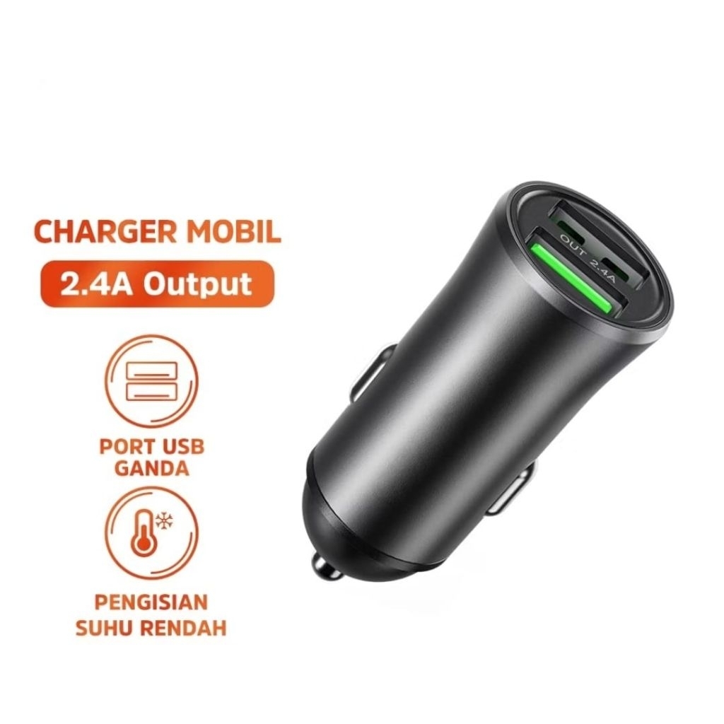 Termurah Charger Colokan Mobil 2 USB Fast Charging Merk Kivee