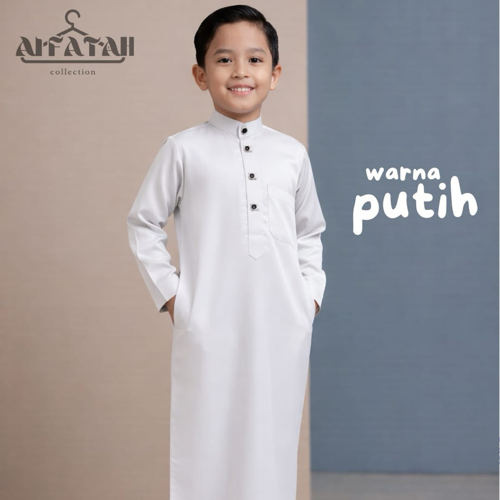 Alfatah jubah gamis anak  laki laki remaja tanggung usia  3  sampai 14 tahun lengan panjang baju ter