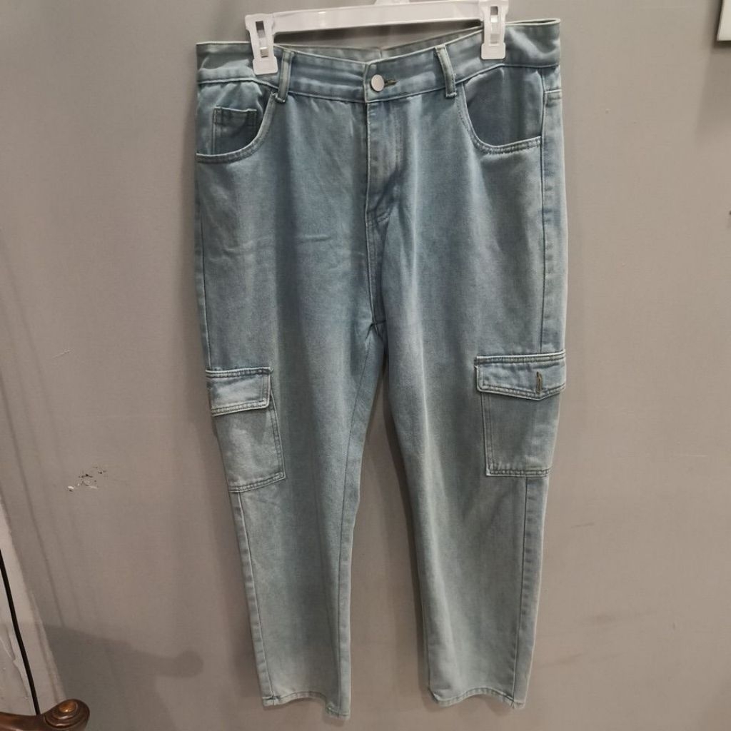 celana jeans cargo cowok prelovd