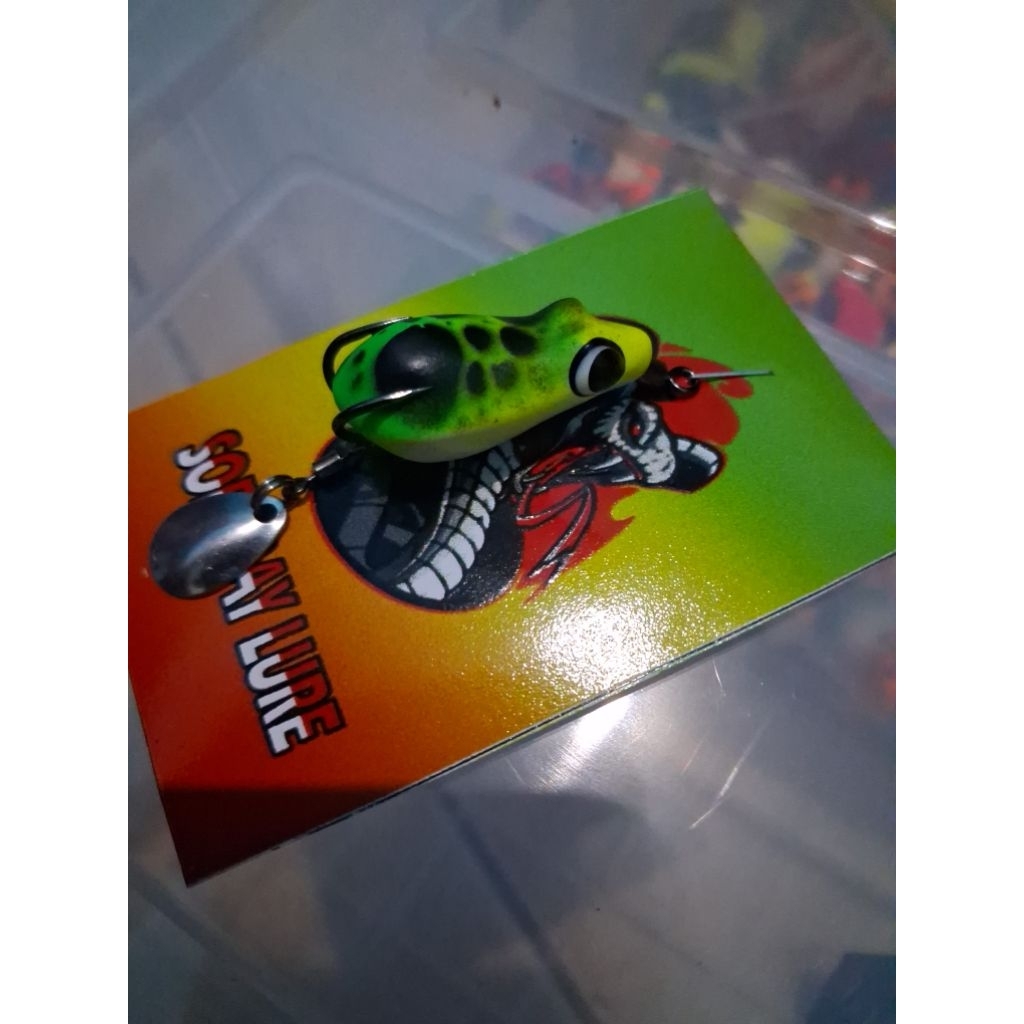 Soft frog 2,5 cm warna hijau soburay lure