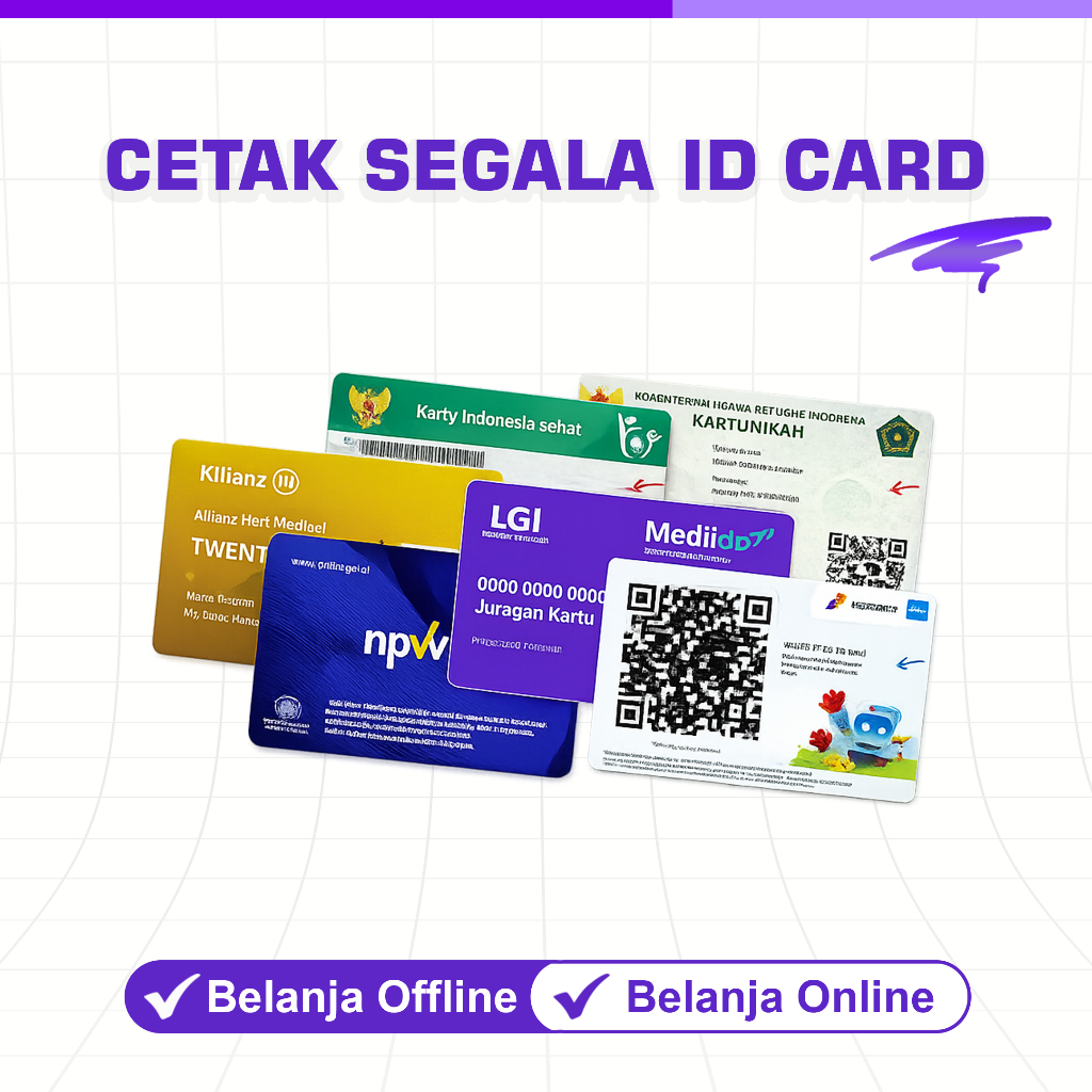 (Gratis Design) Cetak Segala ID Card PVC Custom Glossy