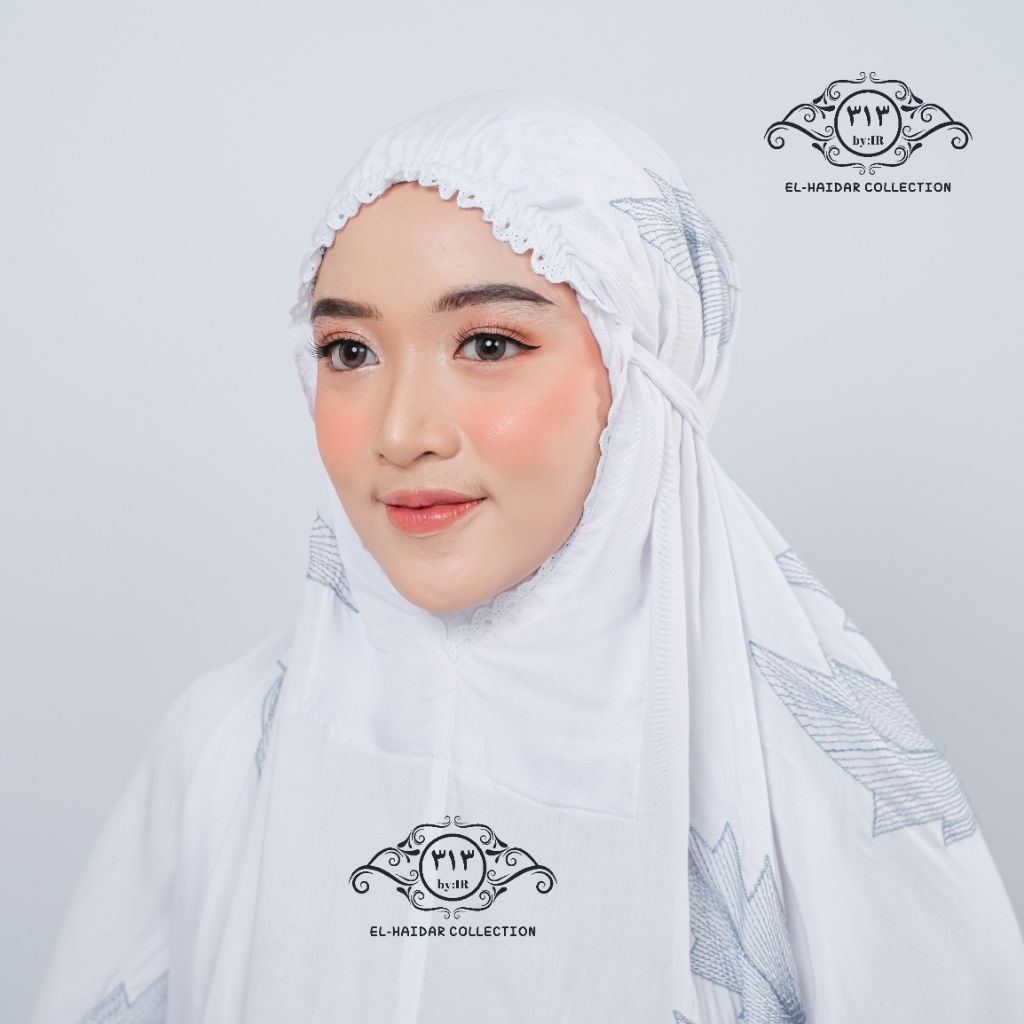 Mukena Terusan Dewasa Motif Bordir Daun Besar Rayon Premium Mukenah Lajuran Jumbo