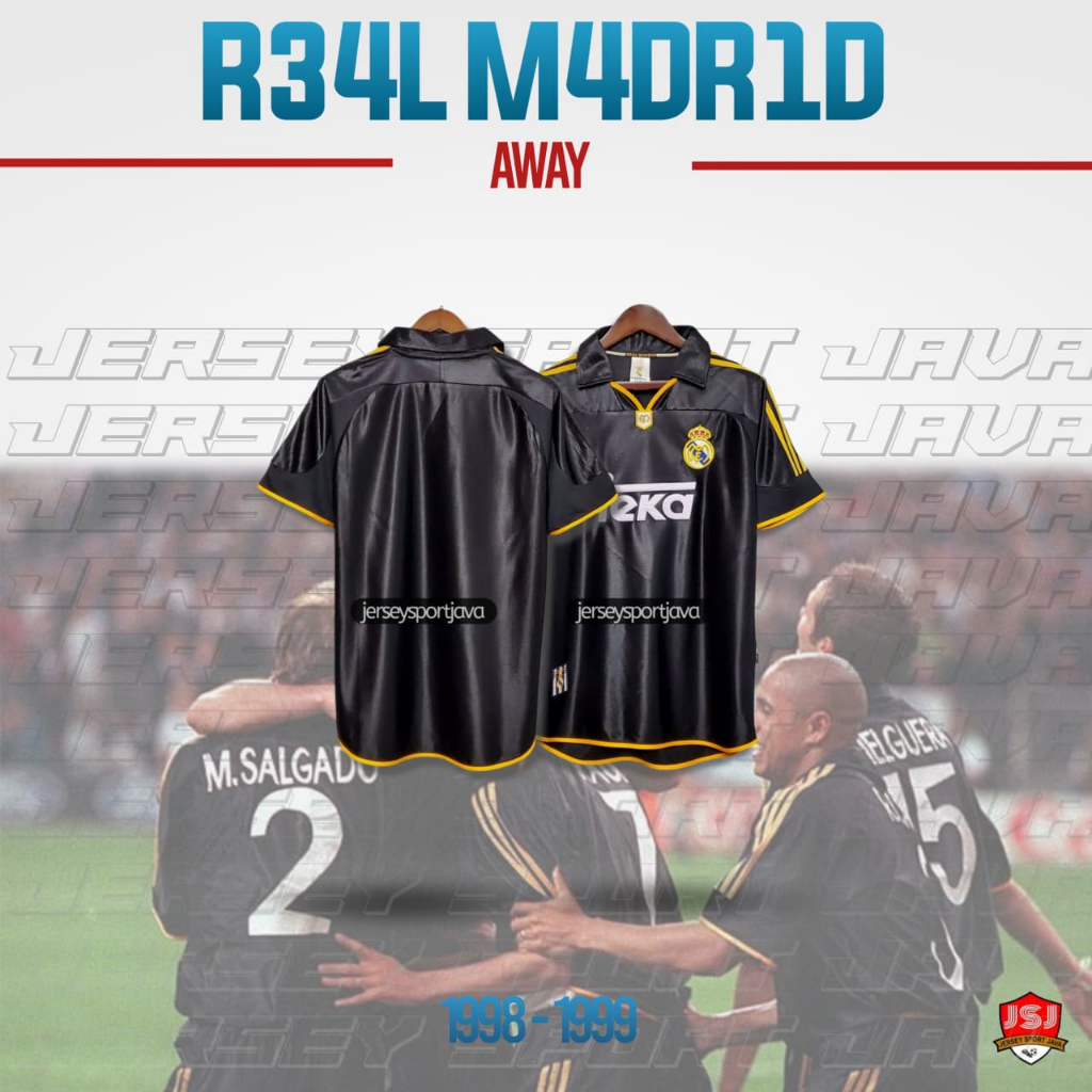 ( BISA COD ) JERSEY BAJU BOLA PRIA RETRO MADRID AWAY TEKA 1998 1999 GRADE AAA+ - BEST HIGT QUALITY