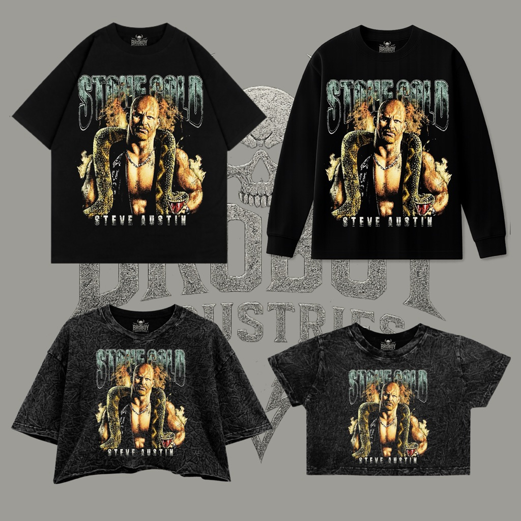 B-i StoneCold SteveAustin (The Snake) Oversize Tee | Long Slevee Tee | CropTop Oversize | CropTop Sl
