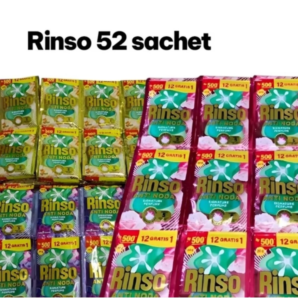 52 SACHET RINSO CAIR GROSIR RINSO CAIR ANTI NODA DAYA WANGI AWET