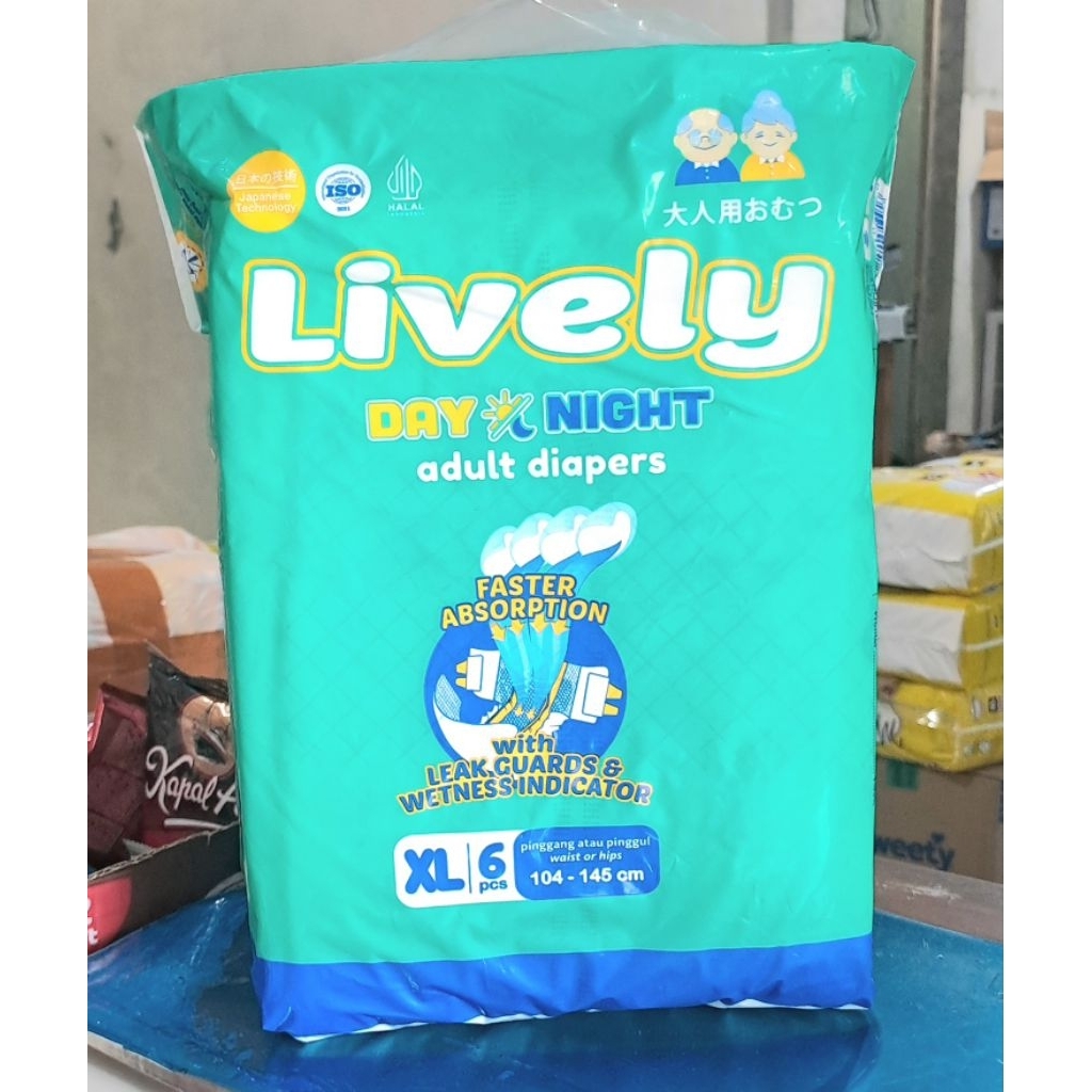popok pampers perekat dewasa LIVELY siang malam