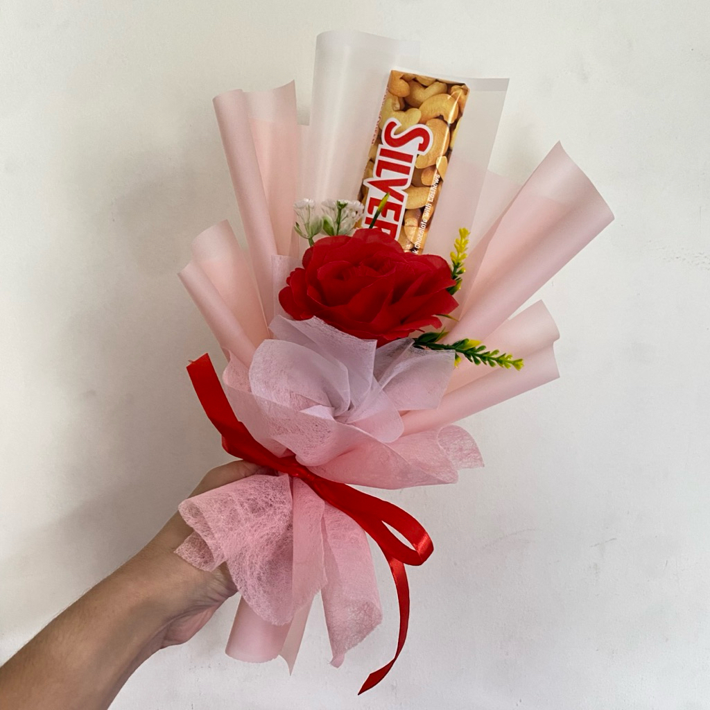 [ INSTAN ] BUKET 3 COKLAT FERRERO ROCHER Silverqueen - kado Valentine / Bouquet Coklat  / money / bu