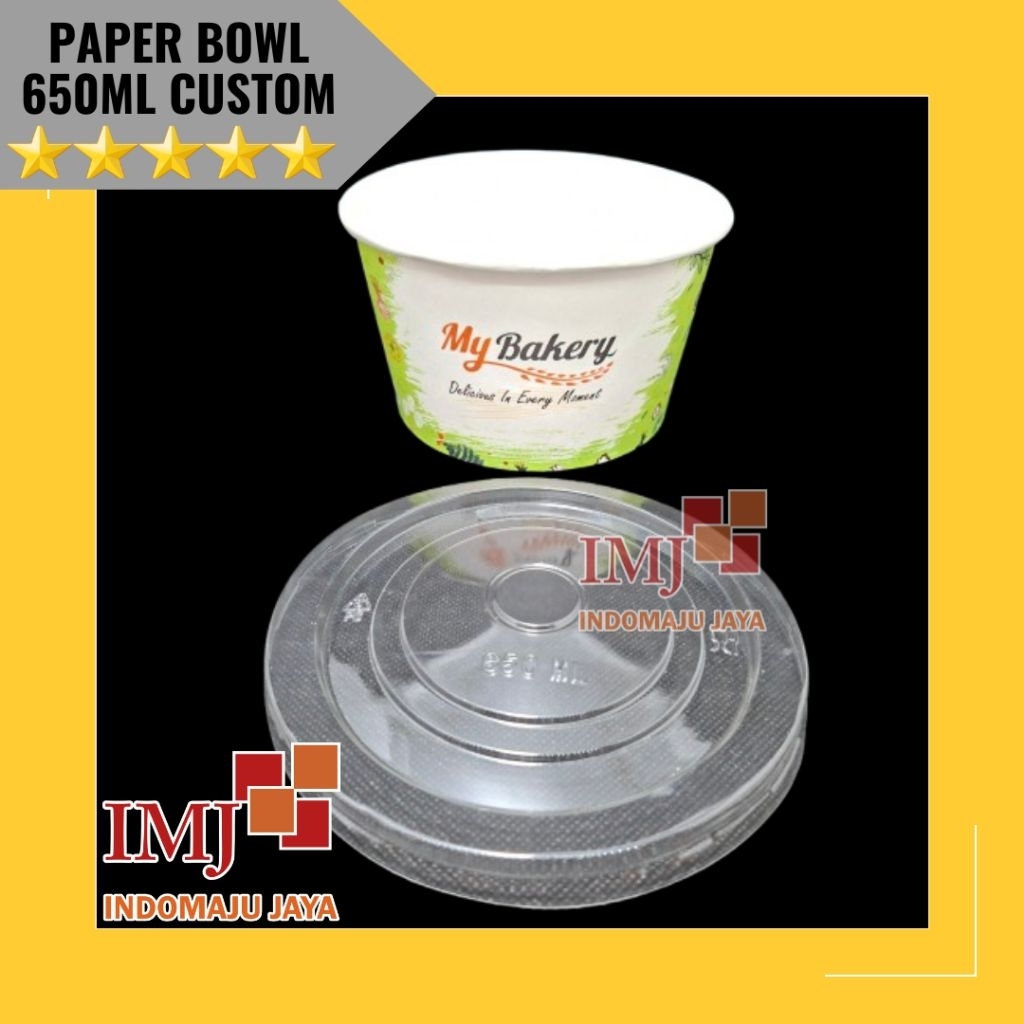 PAPER BOWL 650ML CUSTOM FULL COLOR PAPER BOWL 650 ML CUSTOM DESAIN