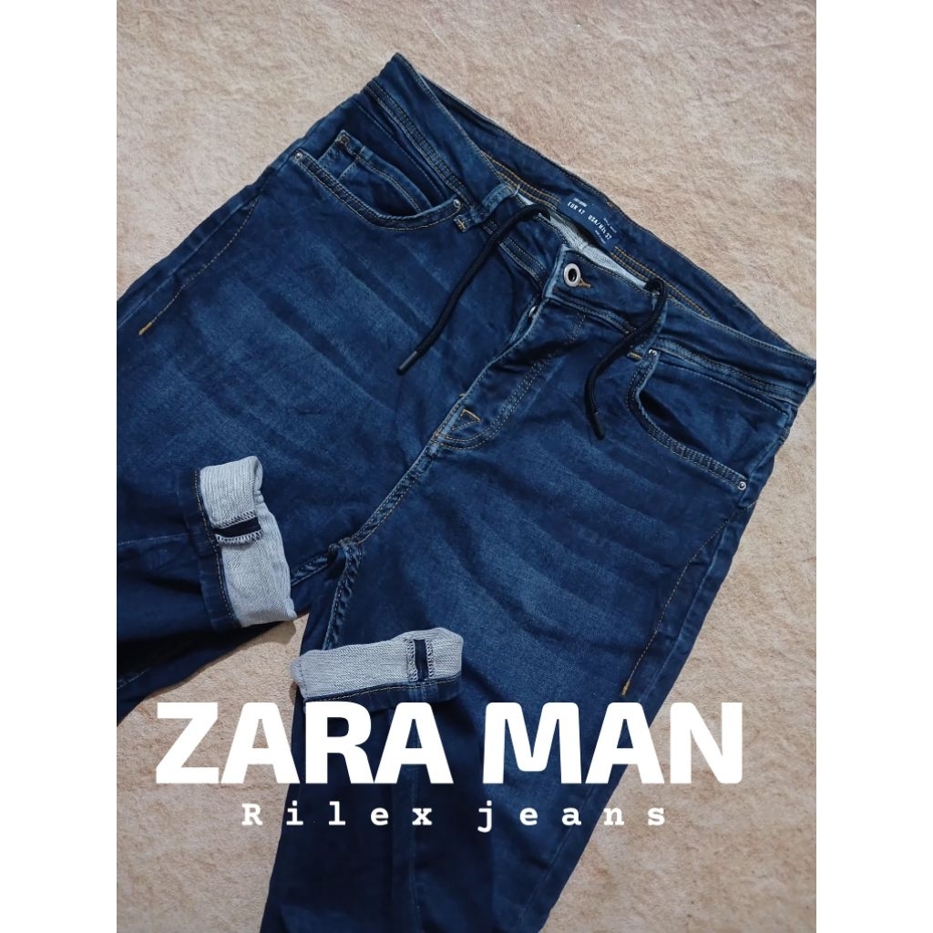 jeans rilex pant ZARA MAN bahan soft denim bekas recomend