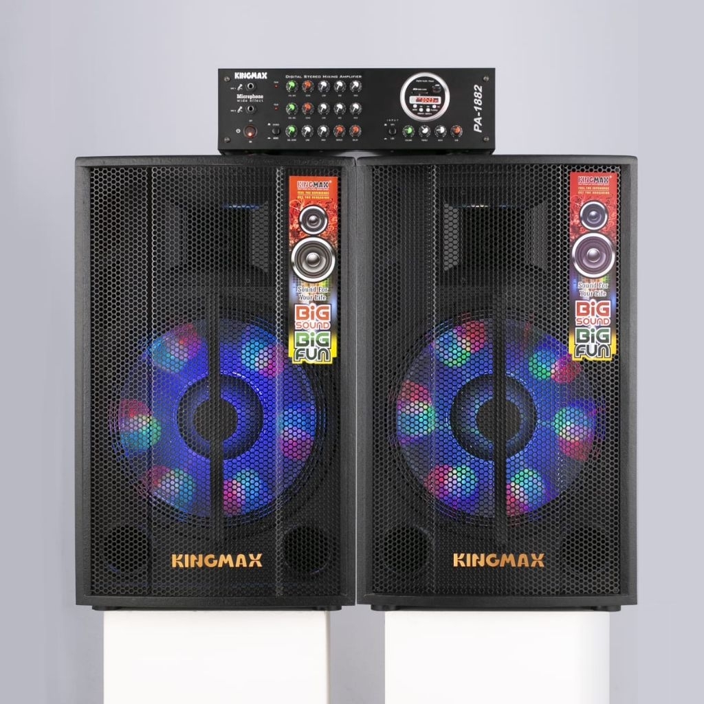 kingmax Speaker PA 1882 + Amplifier Woofer 15inch