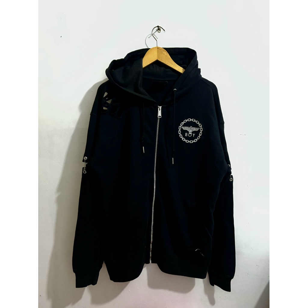 Hoodie Zipper “Boy London” Destroyed