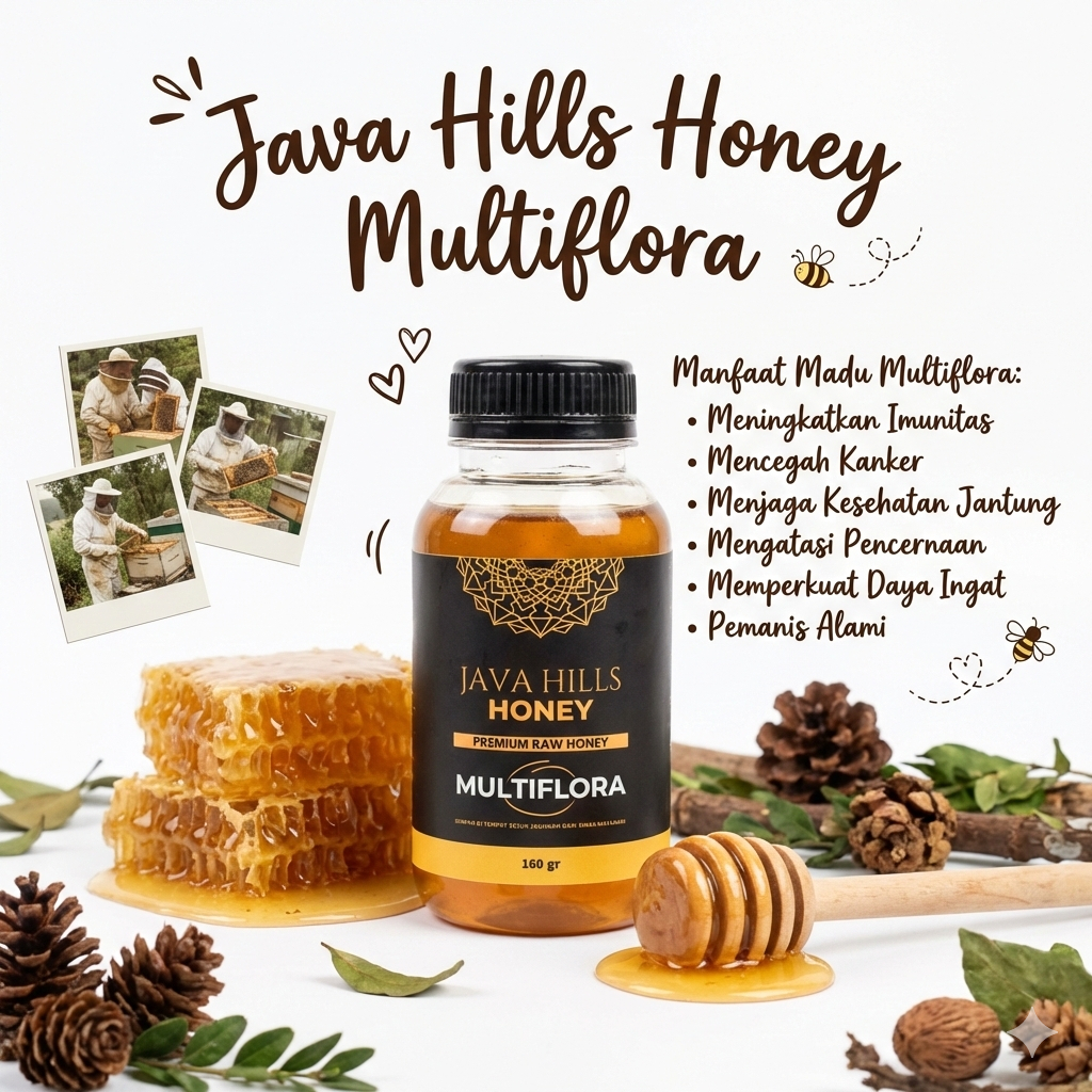 Madu Mini Multiflora Java Hills Honey 160gr For Hamper Give | Madu Asli Alami Premium Raw Honey COD.