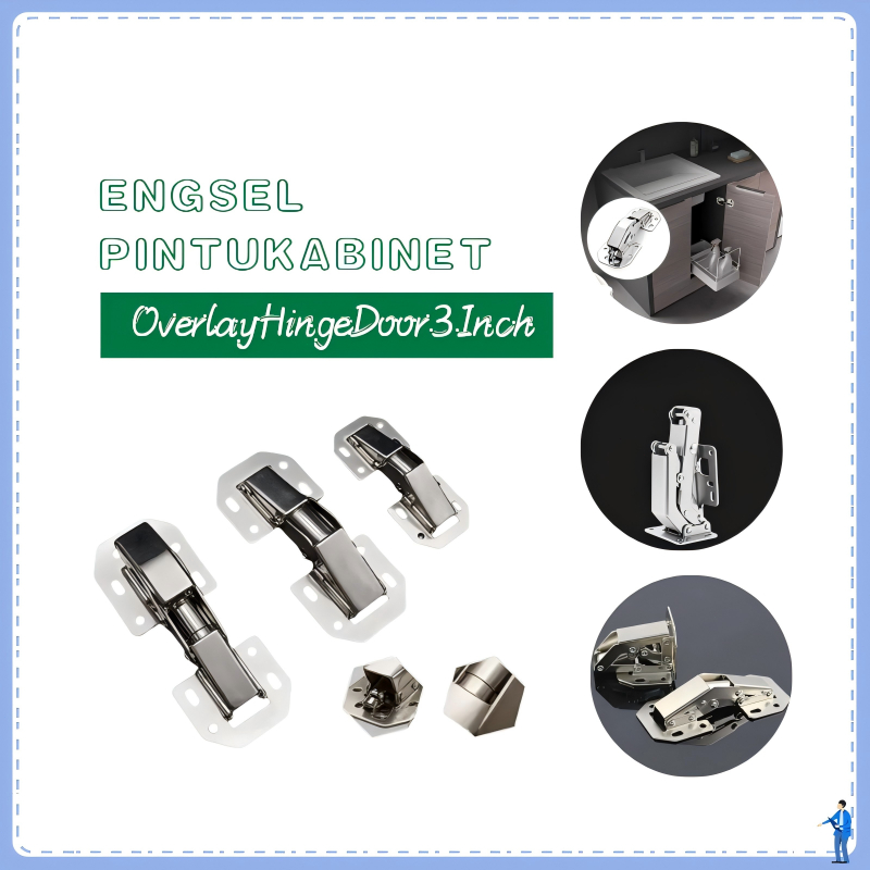 90 derajat engsel pintu kabinet anti karat buka tutup kedap suara 3 inci, engsel kodok kecil dengan 