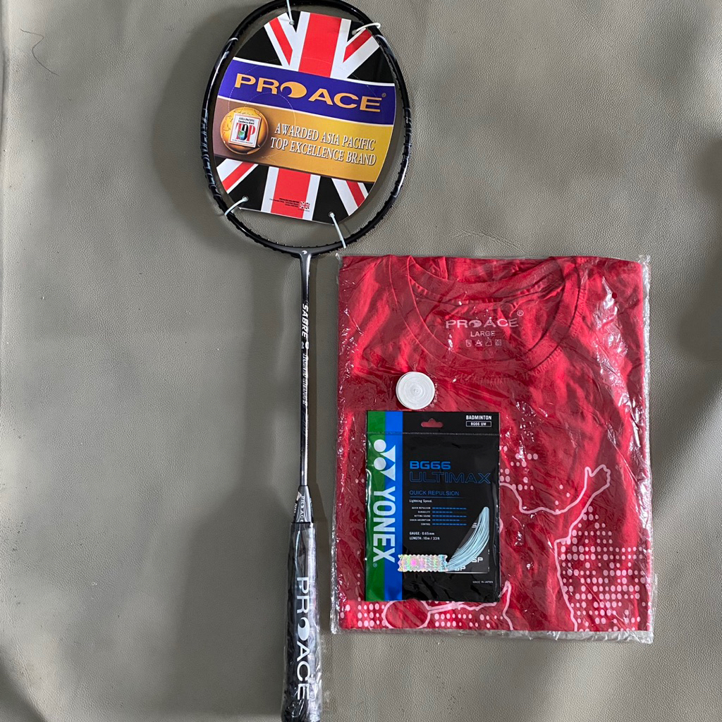 Raket Badminton Pro Ace Sabre 20 ( Free Kaos + Senar + Grip )