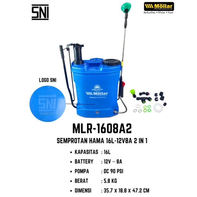 MOLLAR 16 Liter SNI Elektrik 2in1 Semprotan Hama Auto Manual Electric Sprayer 2in1 hama