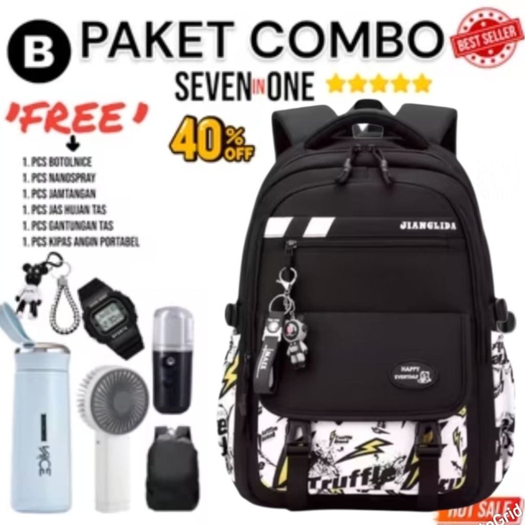 TAS RANSEL ANAK SEKOLAH TAS ANAK LAKI LAKI TAS FASHION KOREA JIANGLIDA TAS PUNGGUNG TAS KEKINIAN