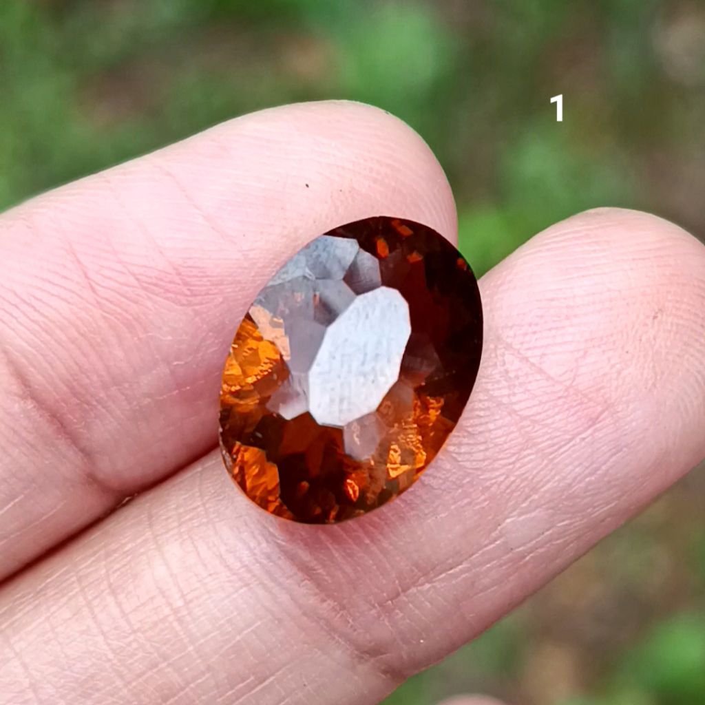 Batu permata natural Citrine Cutting Oval - Natural citrin / kecubung kuning