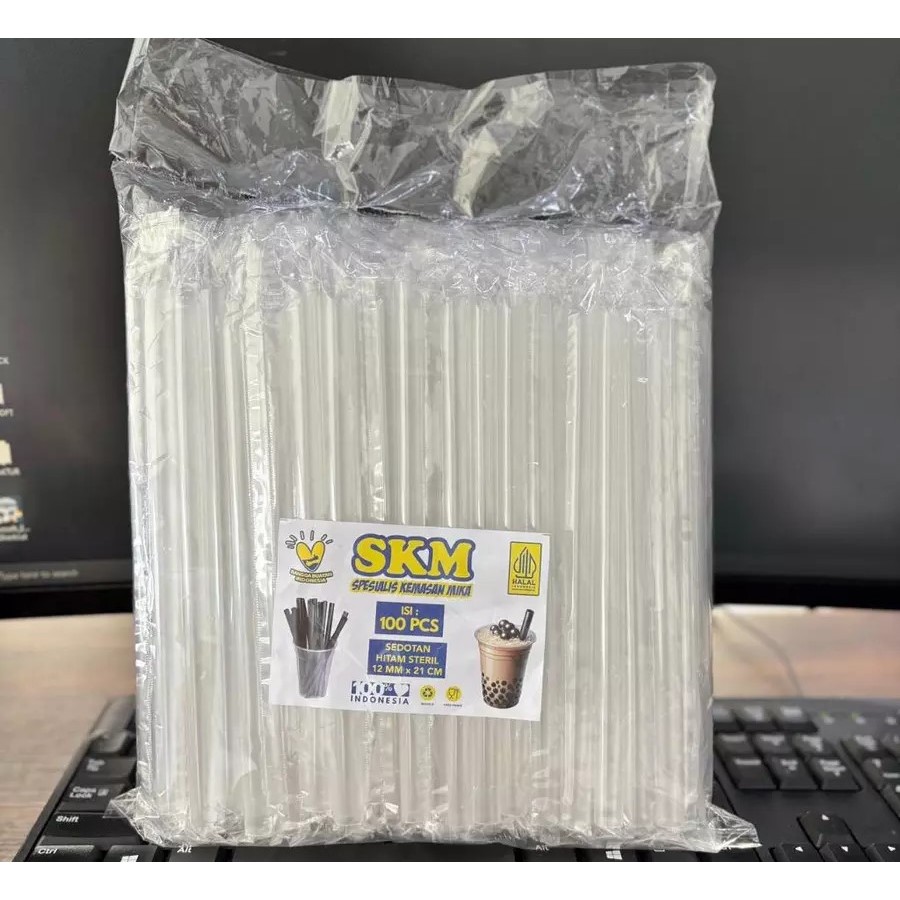 [100PCS] Sedotan BOBA Steril bening 12mmx21cm higienis bubble straw sedotan bubble sedotan boba hige