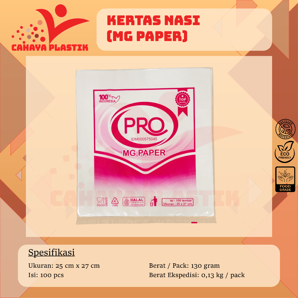Kertas Nasi KFC 25x27 | Kertas Pembungkus Kebab 25 x 27