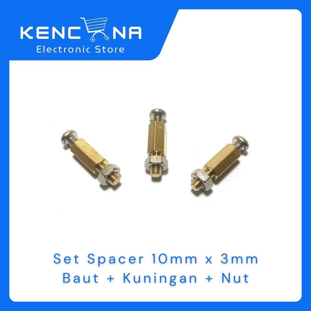 SPACER PCB METAL 10MM X 3MM SET SPACER+BAUT+NUT