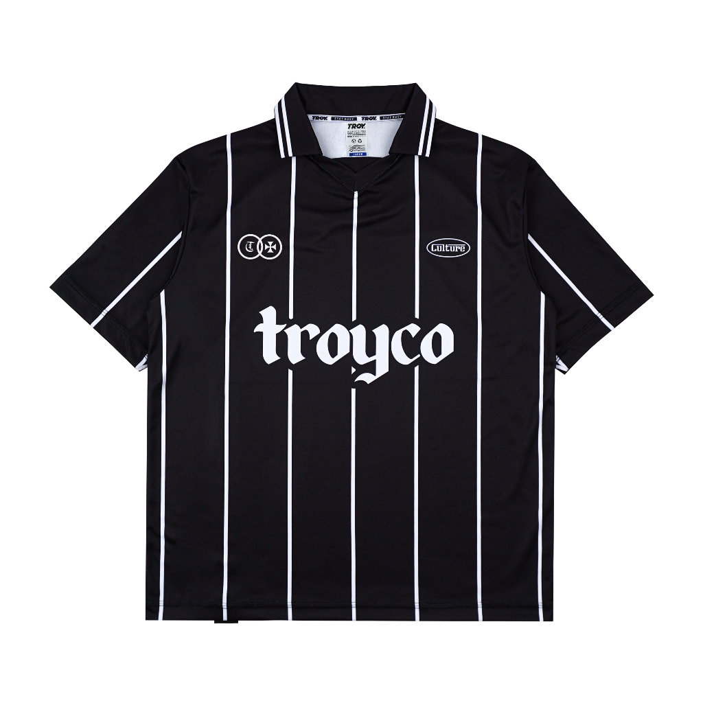 Troy Company Jersey Black Pinstripe Troyco -  Jersey Hitam Garis Klasik Putih JSM 3547