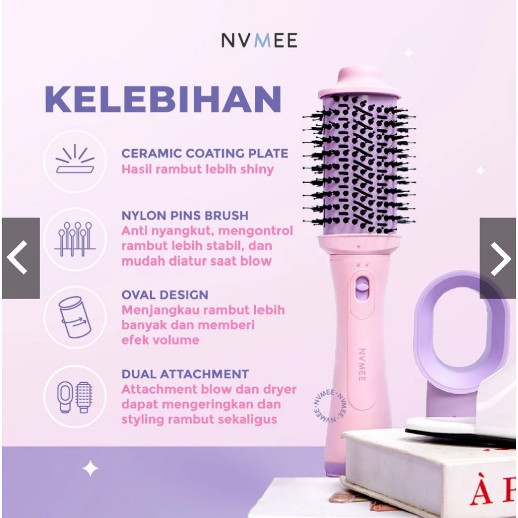NVMEE Leo 2in1 Blow Dryer Sisir Low Watt