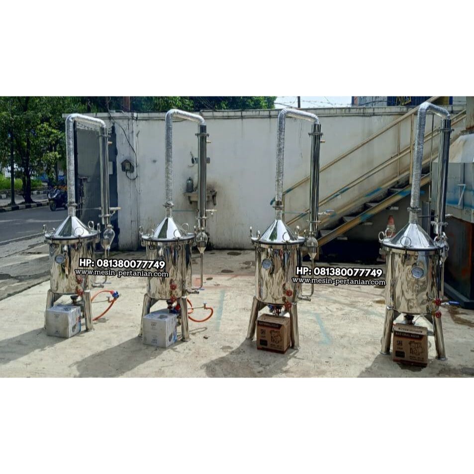 Alat Destilasi Minyak Atsiri Stainless Steel 304 Kapasitas 3–5 Kg | Penyulingan Herbal