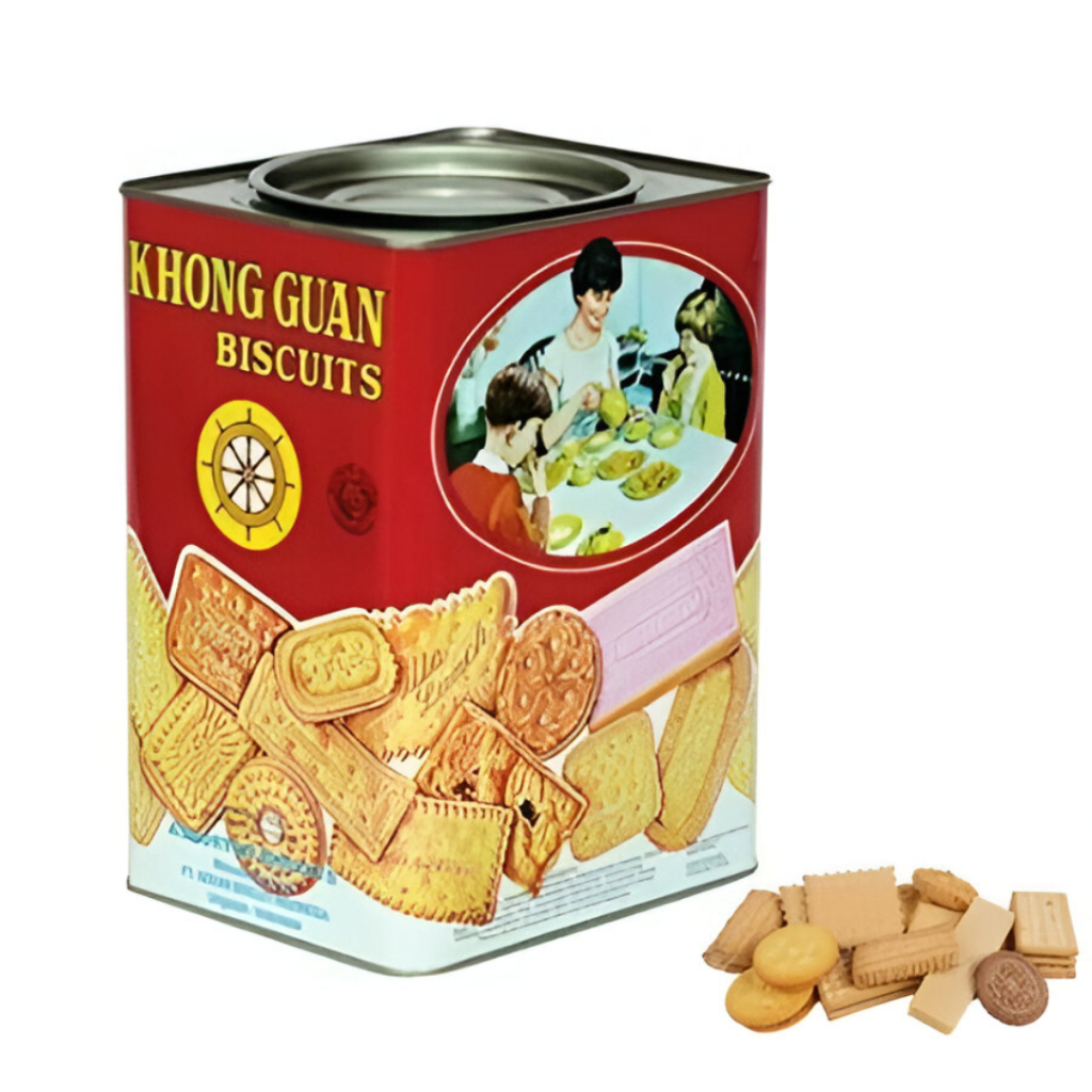 Biskuit Khong Guan Red Kermasan Kaleng 1600 Gram Makanan Ringan Kue Kering Wafer Cemilan Lebaran