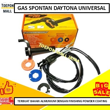 Daytona 2 Kabel & 1 Kabel Gas Spontan Universal Daytona Original Bahan almunium dengan finishinh pow