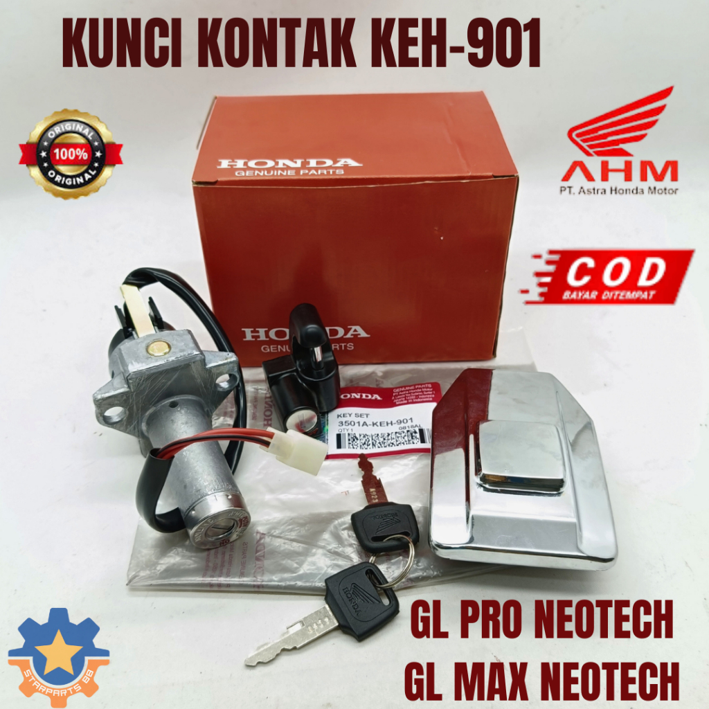 KUNCI KONTAK KEH 901 HONDA GL PRO NEOTECH GL MAX NEOTECH ORISINIL ASLI AHM KONCI GEMBOK KEYSET