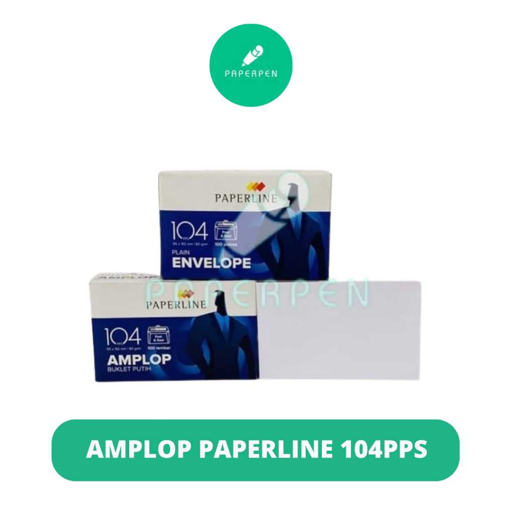 1 SLOP Amplop PAPERLINE Putih Amplop Besar dan Kecil 5 Pak Peel & Seal