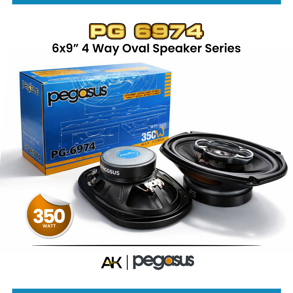 Speaker Oval 4 Way 350 Watt Pegasus PG-6974 Magnet Besar