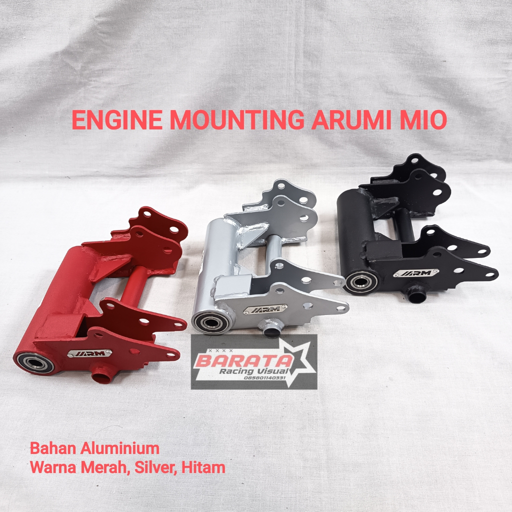 ENGINE MOUNTING ARUMI MOTOR MIO MERAH ; SILVER ; HITAM