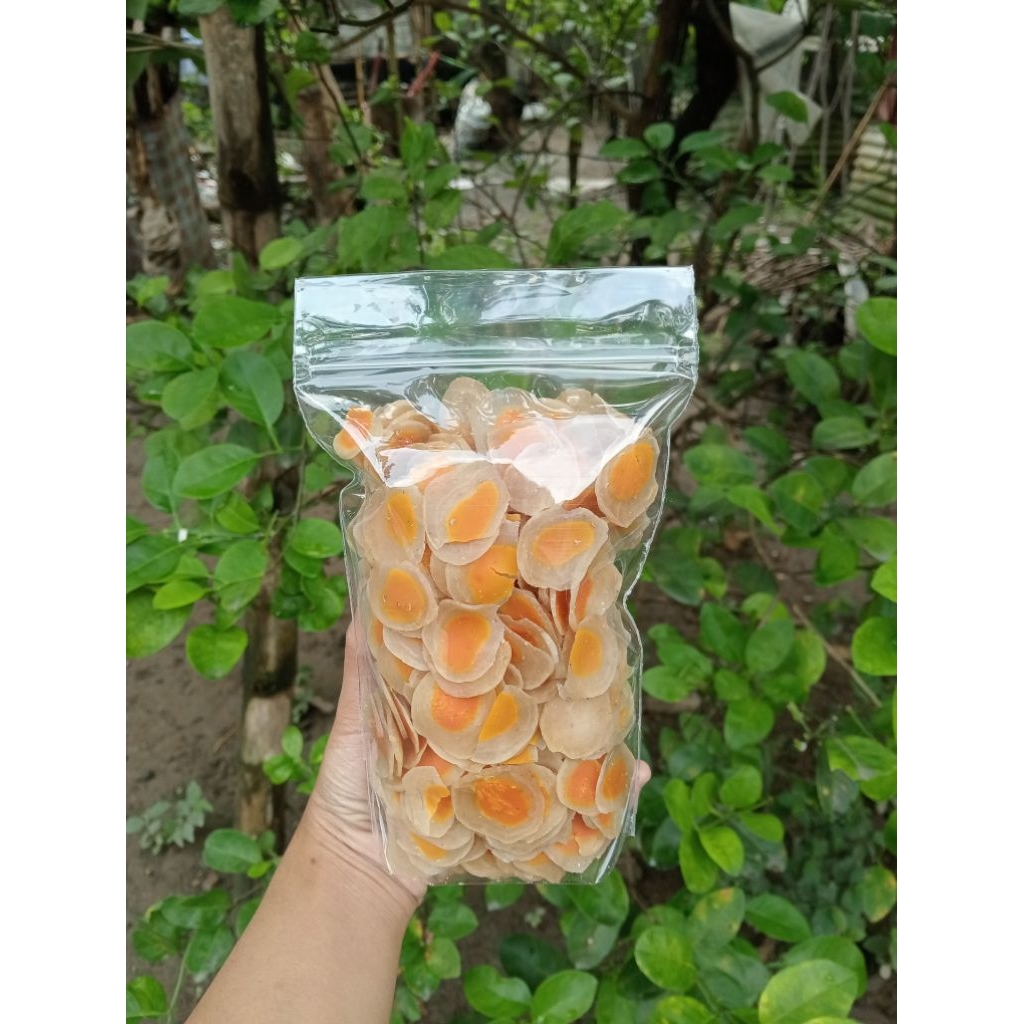 Kerupuk Telur Asin kemasan 200gr - Mentah siap goreng - Renyah, Gurih dan Bergizi