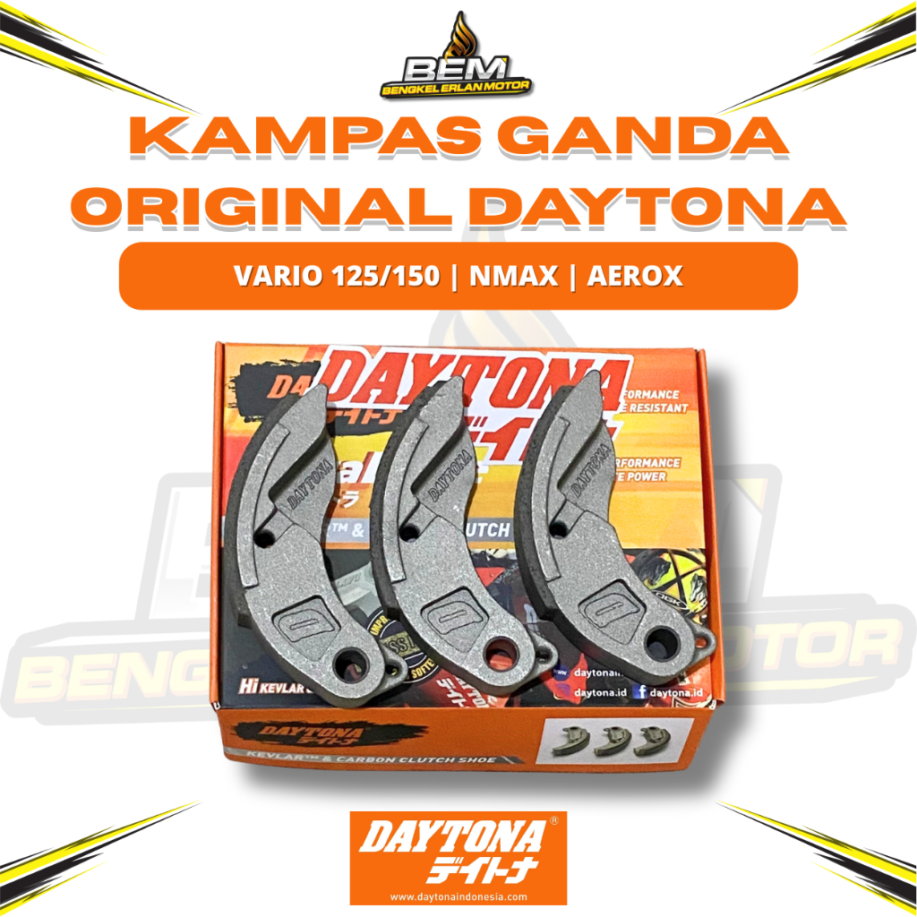 Kampas Ganda Daytona NMAX 155 2DP, Aerox 155, Vario 110, Vario 125 & 150 Mio J Mio M3 Soul GT 115 Fi