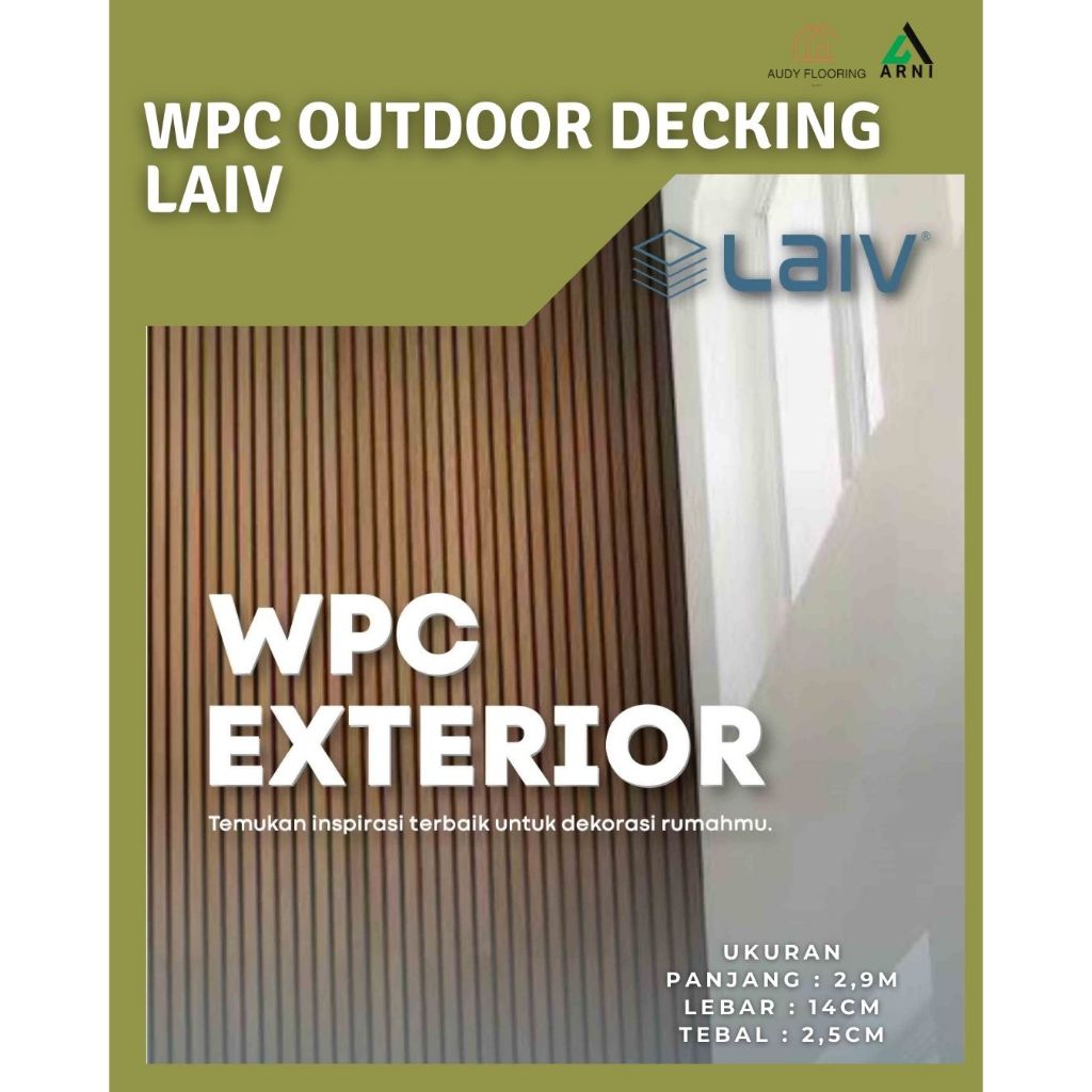 WPC Decking Outdoor Laiv | Lantai kayu outdoor | Lantai Kayu Kolam Renang / Pool/ Taman