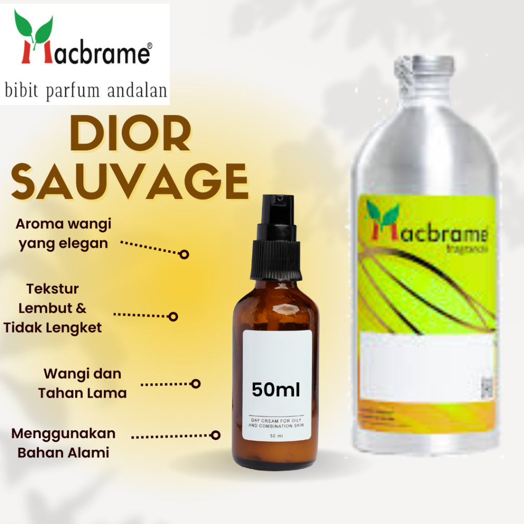 Bibit Parfum Dior Sauvage by Macbrame Repack 50ml 100% Murni