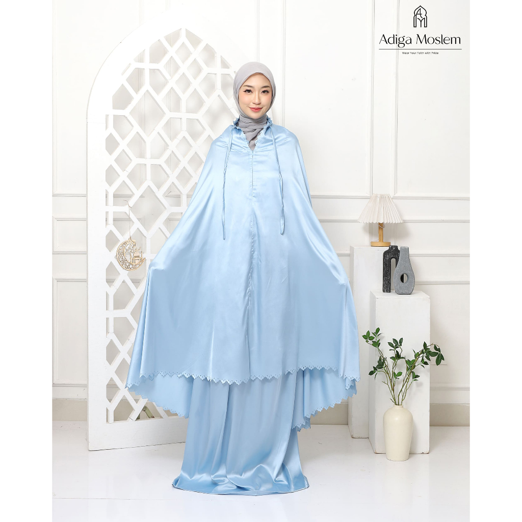 Adiga Moslem - Mukena Dewasa Armany Silk Lasercut | Ayasha Prayer Set Series